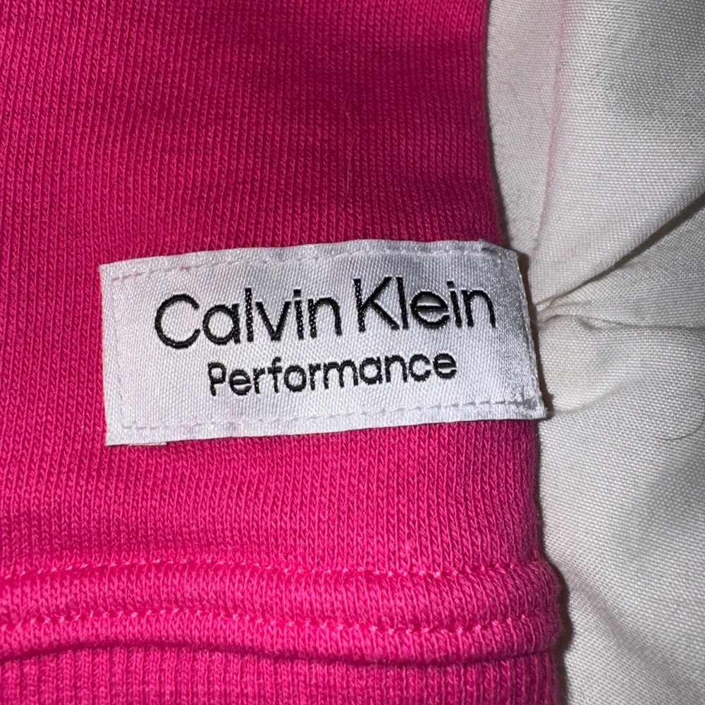 Calvin Klein Performance Pink Cropped Hoodie Sweatshirt Size M - Picture 4 of 7
